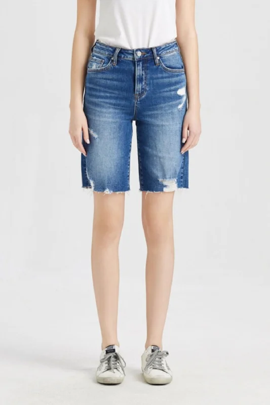 BAYEAS Full Size Super High Rise Denim Bermuda Shorts Vintage Women's 1970S 