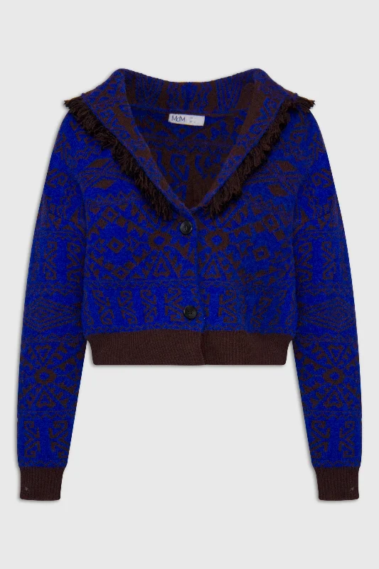 Md'M Cropped Fringed Cardigan Disco