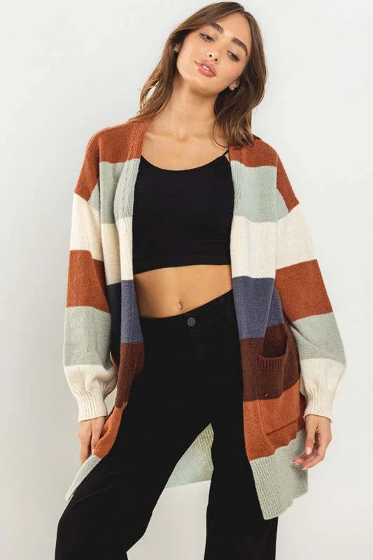 ELINOR COLOR BLOCK CARDIGAN Compression