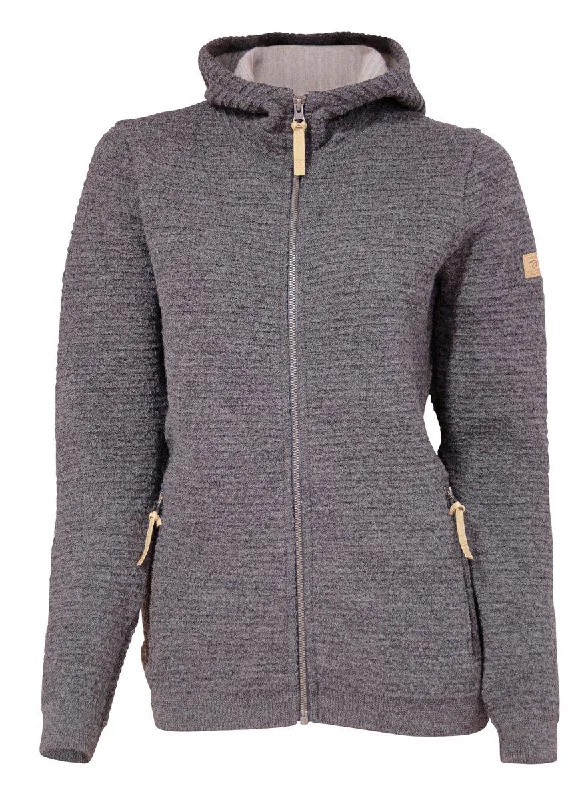 MOREL HOOD FEMALE, 60% FILTAD ULL, 40% LYOCELL   — GREY Sophisticated Women's 