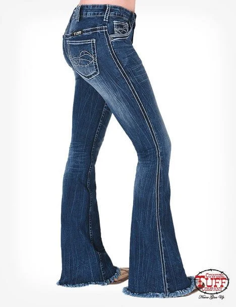 Cowgirl Tuff Womens Hurricane Trouser Dark Wash Cotton Blend Jeans Refined Women's Hand - crafted Cowgirl Tuff Womens Hurricane Trouser Dark Wash Cotton Blend Jeans Refined Women's Hand - crafted