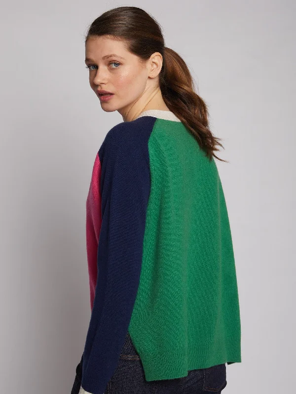 Vilagallo Pink Navy Cardigan Classic Women's Pin - striped