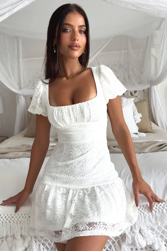 Ledona Dress - White Refined Women's Velvet