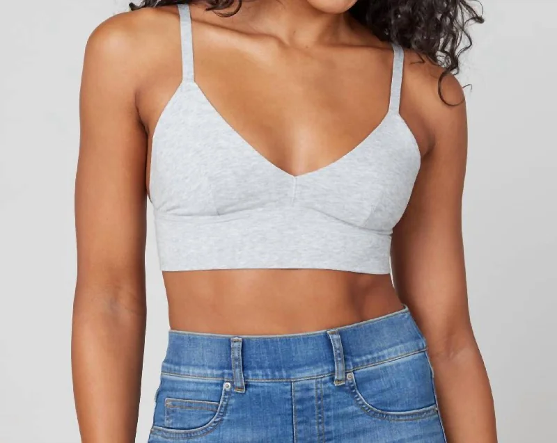 Cotton Control Bralette In Heather Grey Laid - back Women's Style