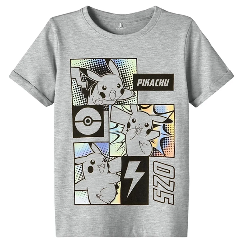 Name it Grey Melange Mafo Pokemon T-Shirt Trendy Women's Oversized