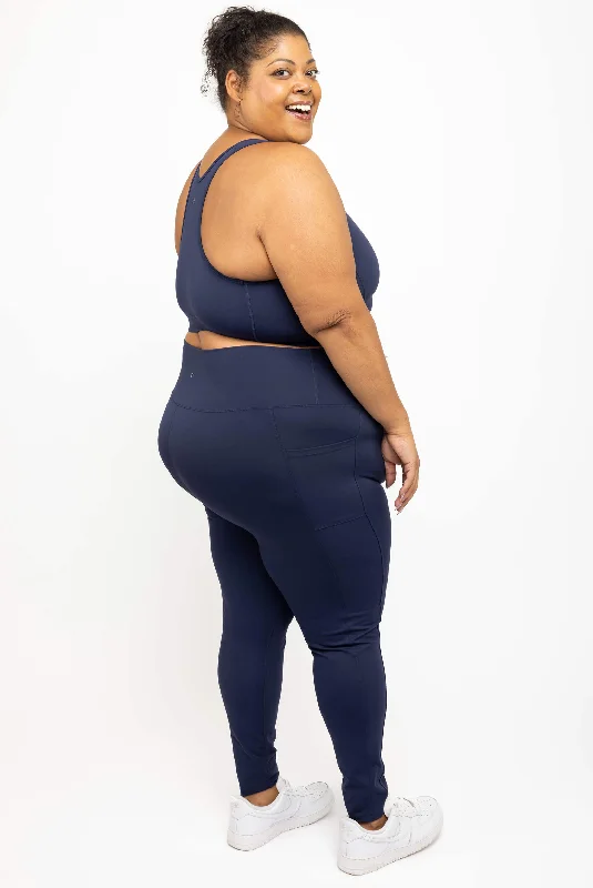 Pocket Ankle Leggings - Navy performance