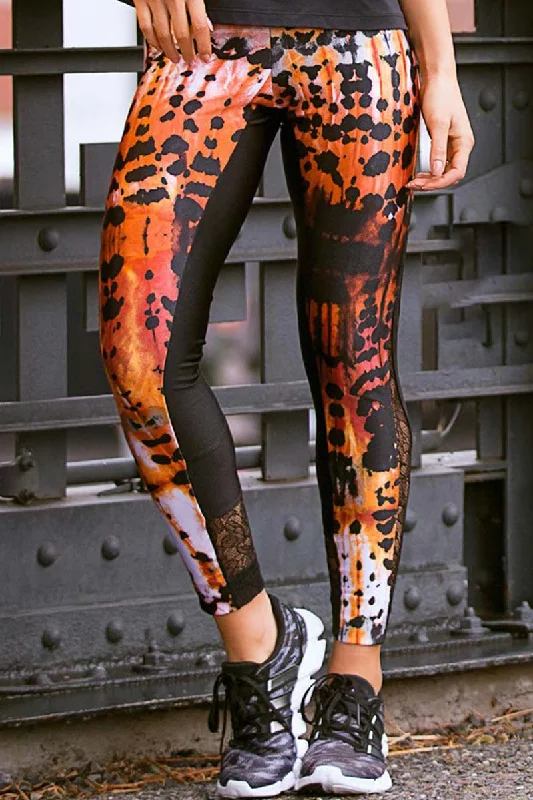 Alto Giro Lacy Art Leopard Legging Dapper Women's 1920S