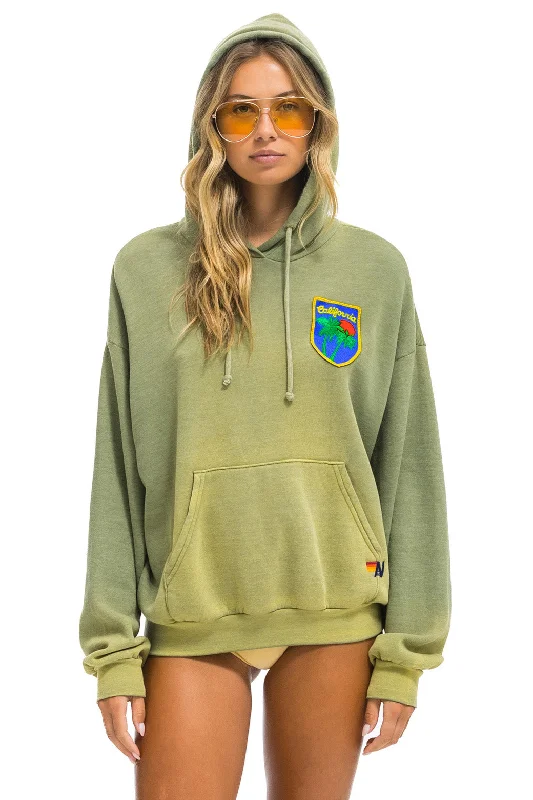 CALIFORNIA PALM PATCH PULLOVER RELAXED HOODIE - FADED ARMY Sharp Women's Italian