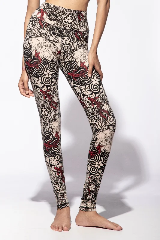 Nagomi Leggings - Cream Black Sophisticated Women's 