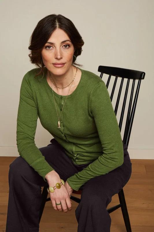 KING LOUIE Posey Green Cardi Roundneck Cocoon Compression