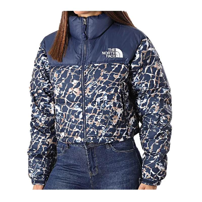 The North Face 1996 Retro NF0A3XEOOTP Nuptse Jacket Women's Blue Full Zip CLO758 Cozy Women's Sherpa - lined