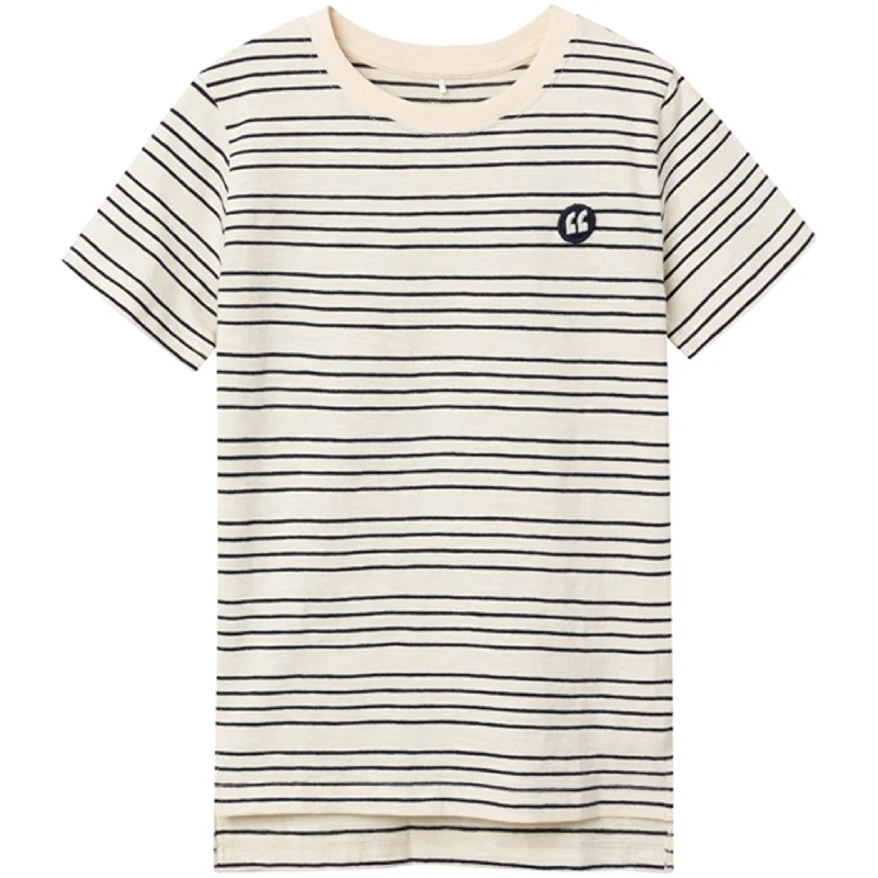 Name it Whitecap Gray Dark Sapphire Stripes Voby T-Shirt Earthy Women's Hemp - based