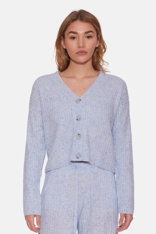 Beatrice Ribbed Cardigan Blue Mint Athletic Women's 
