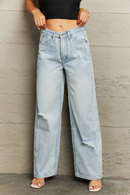 Distressed Wide Leg Jeans Disco