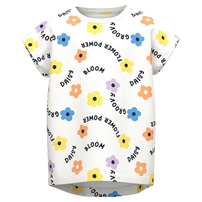 Name it White Alyssum Bloom AOP Vigga T-Shirt Modern Women's Tech