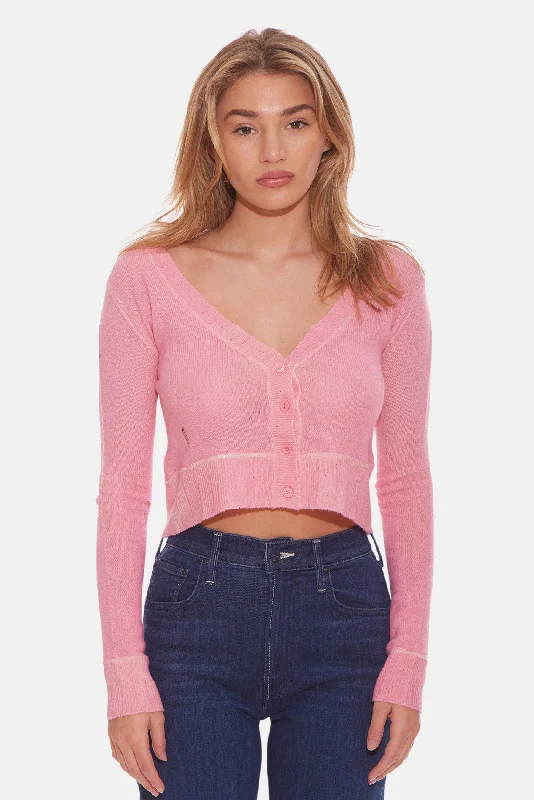 Mia Shrunken Cardigan Pink Vacation