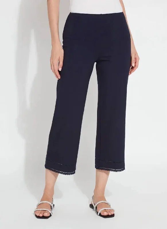 Wide Leg Ponte Pants In True  Navy French
