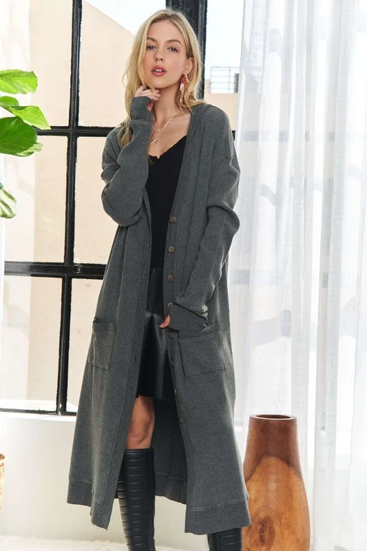 LAURA MINERAL WASHED HOODIE CARDIGAN Sporty Women's Tennis