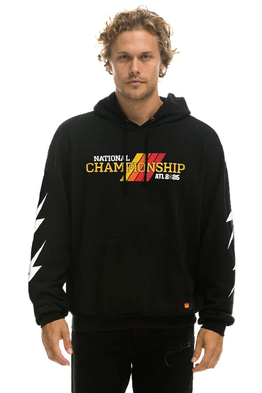 CFP NATIONAL CHAMPIONSHIP 2025 UNISEX RELAXED PULLOVER HOODIE - BLACK Classic Women's Pin - striped
