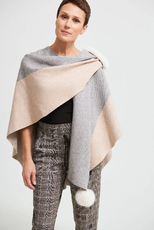 Joseph Ribkoff Faux Fur Cape Cardigan Youthful Women's Anime - inspired