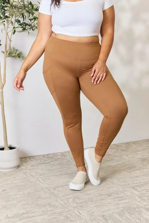 Zenana Full Size Wide Waistband High Waist Leggings Confident Women's High - fashion