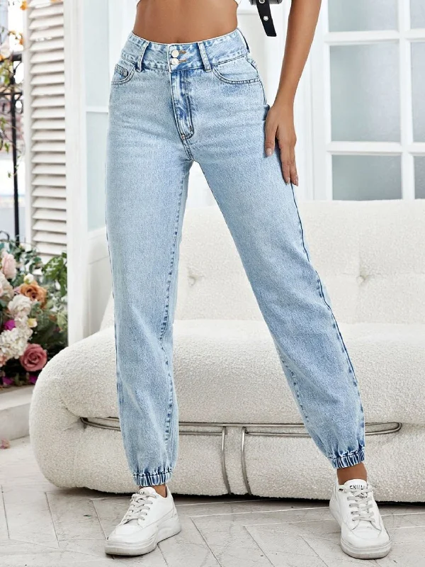 High Waist Jeans with Pockets Artistic Women's Avant - 
