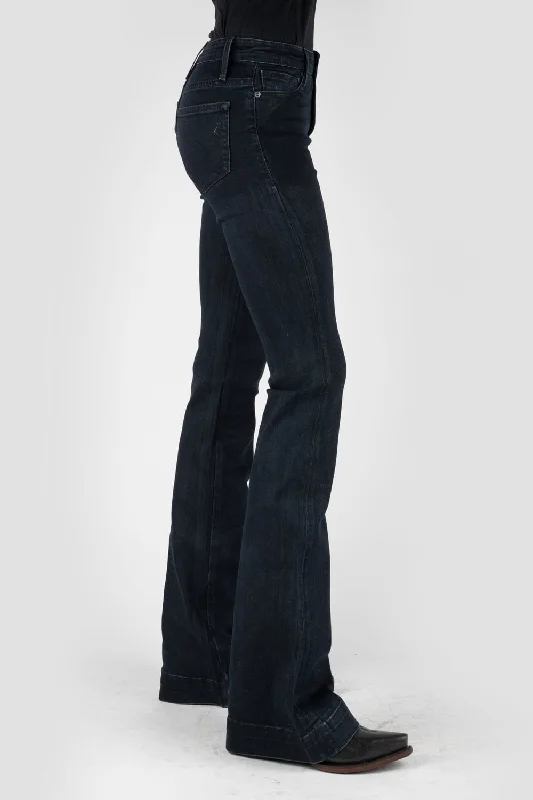 Stetson Womens 921 High Waist Plain Black Cotton Blend Jeans British Gentlewoman Style Stetson Womens 921 High Waist Plain Black Cotton Blend Jeans British Gentlewoman Style