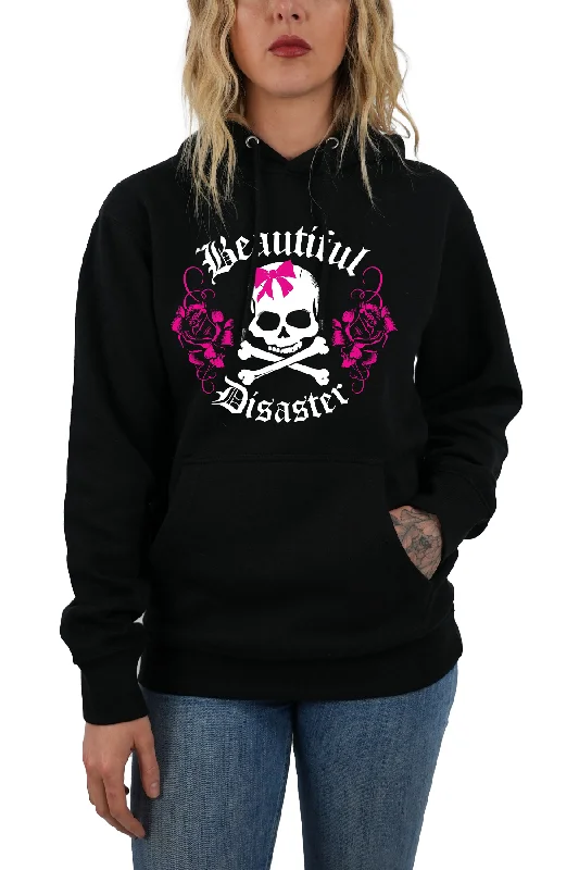 Bella Rose Pullover Hoodie Edgy Women's Punk
