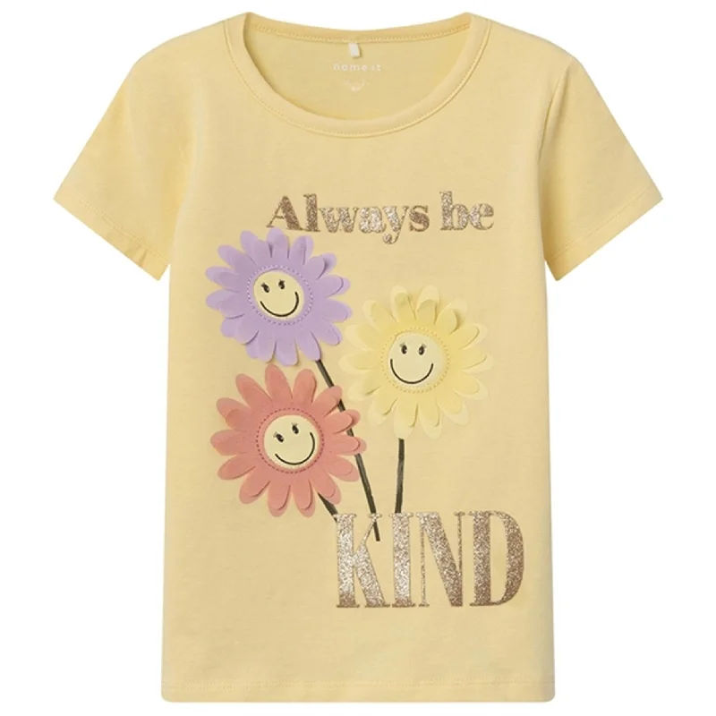 Name it Double Cream Farna Happy T-Shirt Polished Women's Silk