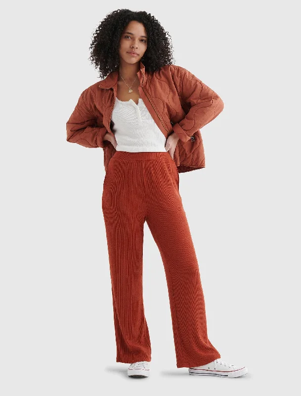 Lucky Brand Womens Cloud Jersey Wide-Leg Cropped Pant Youthful Women's Pop