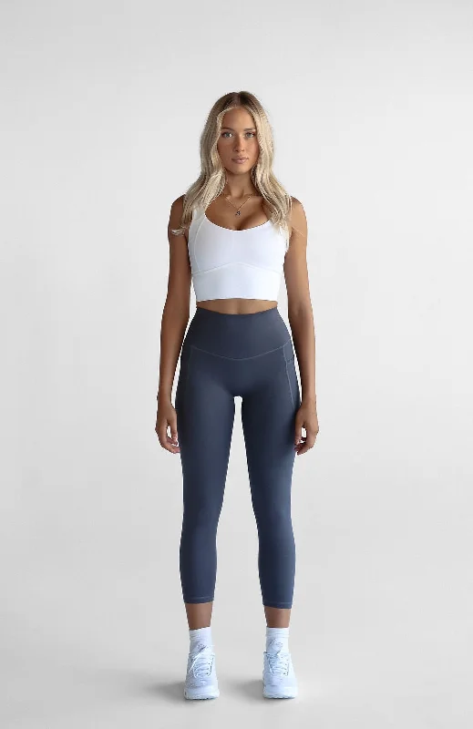7/8 Pocket Leggings - Charcoal Trendy Women's Oversized