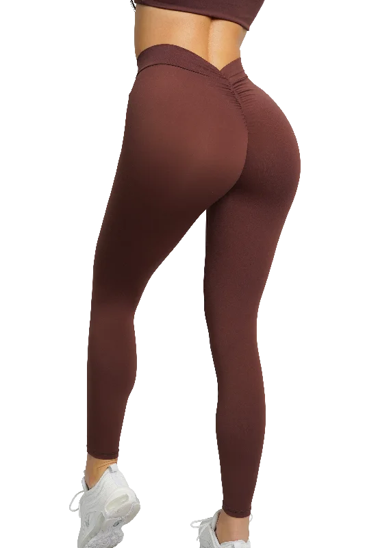 SCULPT V-BACK LEGGINGS - BROWN Modern Women's 