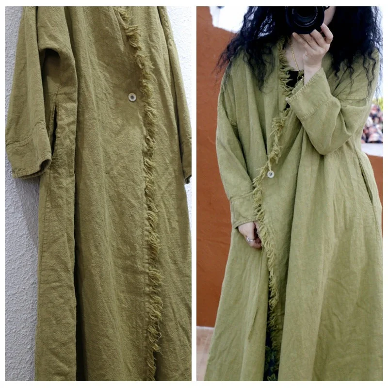 Women Linen Loose Zen Style Cardigan Casual Women's Japanese 