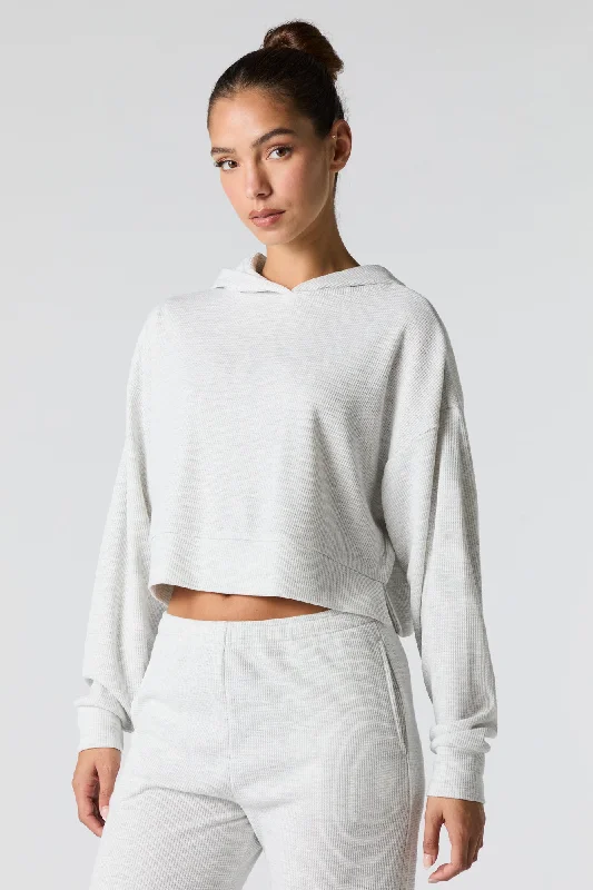 Thermal Knit Hoodie Confident Women's High - fashion