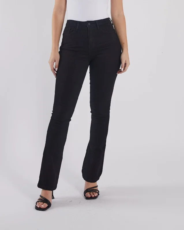 Gina High Rise Bootleg Black Traditional Women's 