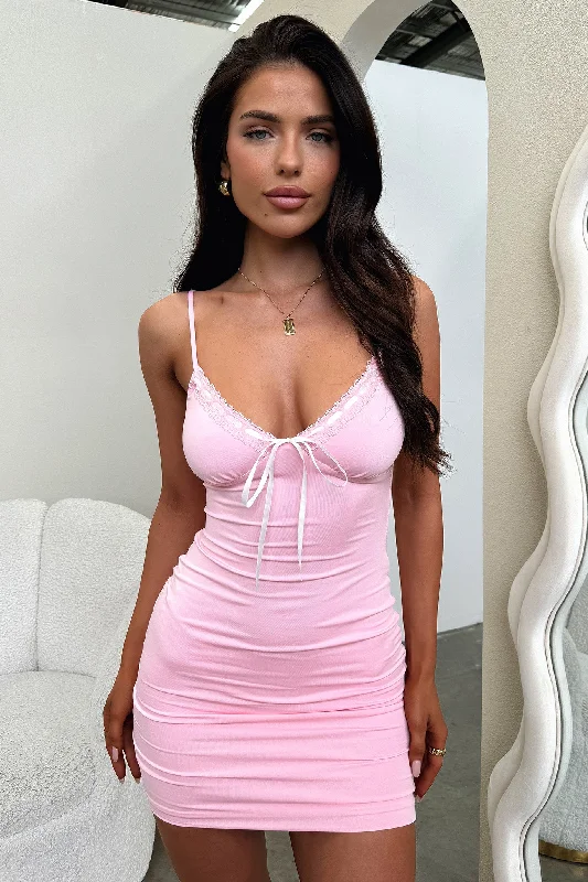 Jaylah Dress - Baby Pink Elegant Women's 