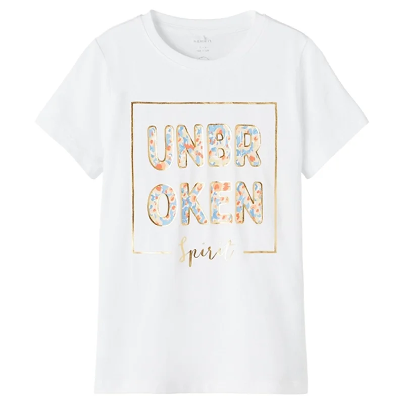 Name it Bright White Fisilk T-Shirt Elegant Women's Formal 