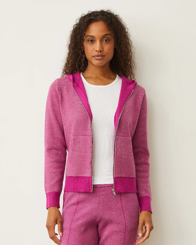 Soft Knit Two Tone Zip Up Hoody Australian Beach