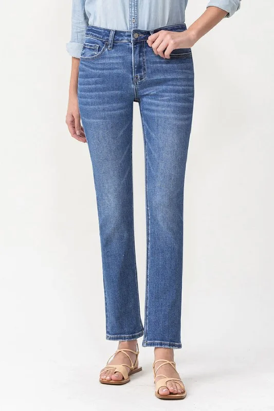 Lovervet Full Size Maggie Midrise Slim Ankle Straight Jeans Edgy Women's Punk