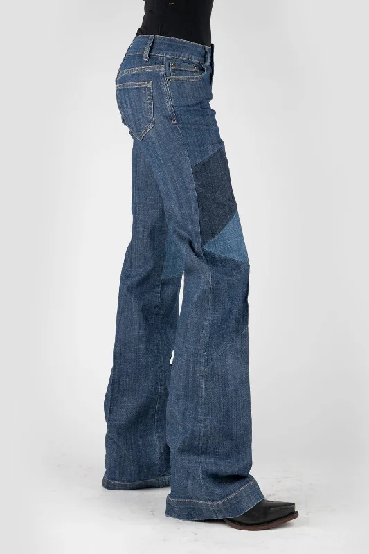 Stetson Womens 214 Trouser Patchwork Blue Cotton Blend Jeans Cool Women's Distressed Stetson Womens 214 Trouser Patchwork Blue Cotton Blend Jeans Cool Women's Distressed