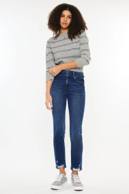 Kancan High Rise Slim Straight Jeans Compression