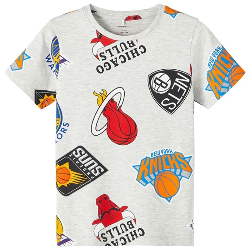 Name it Light Grey Melange Mango NBA T-Shirt Vintage Women's 1970S 