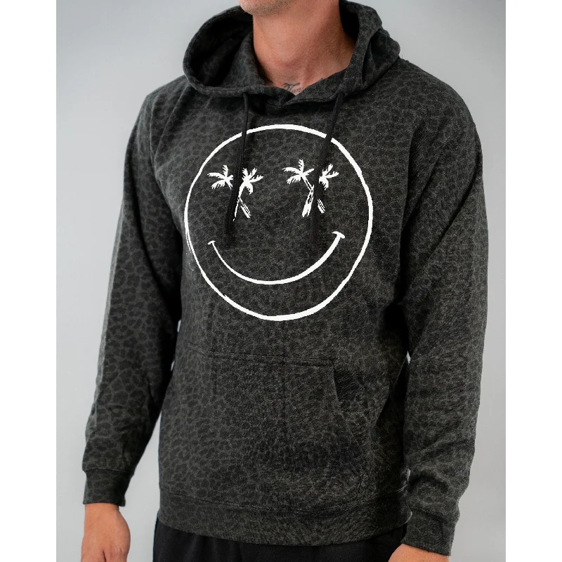 Salty Savage Unisex "Palm Smile" Lounge Hoodie | Black Leopard Edgy Women's Punk