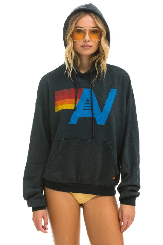 LOGO PULLOVER RELAXED HOODIE - CHARCOAL Vintage Women's 1970S 