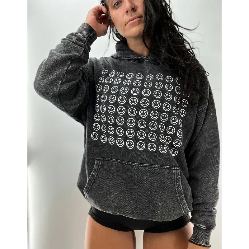 Salty Savage Unisex “OG Smile Stuck On Repeat” Mineral Wash Hoodie Monochromatic Office Style Salty Savage Unisex “OG Smile Stuck On Repeat” Mineral Wash Hoodie Monochromatic Office Style