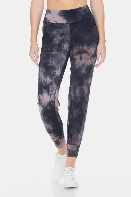 Leggings Depot Tie-Dye High Waist Cropped Leggings Polished Women's Silk