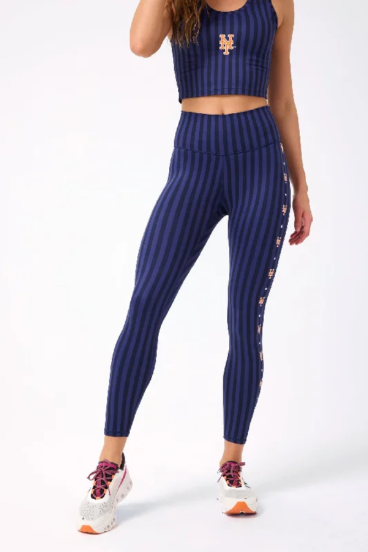 Mets TLC Leggings in Navy Chalk Stripe Casual Women's Loose - fitting