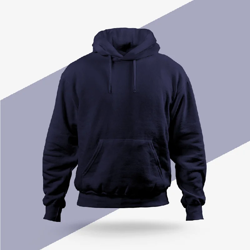 Navy Blue Hoodie - Fully Solid British Gentlewoman Style