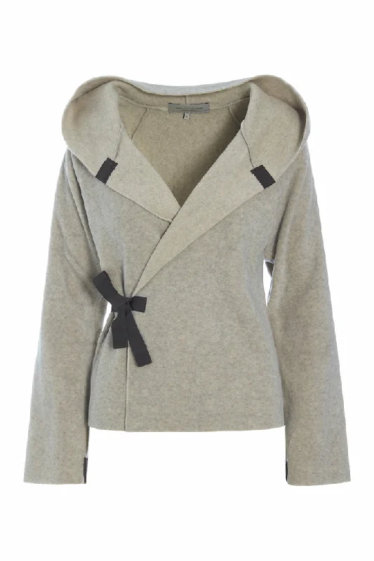 CLASSIC FLEECE WRAP CARDIGAN - 1009 - SAND Modern Women's 