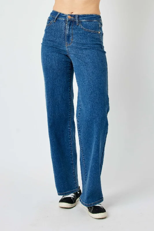 Judy Blue Full Size High Rise Straight Jeans Classic Women's Tweed